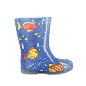 Regenstiefel Fische blau