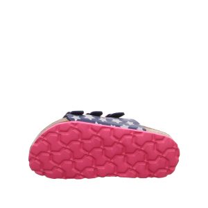 Fussbettpantoffel blau rosa