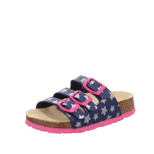 Fussbettpantoffel blau rosa