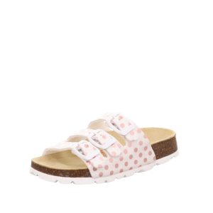 Fussbettpantoffel weiß rosa