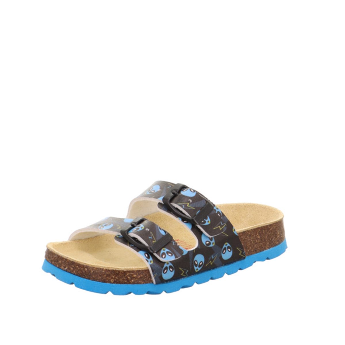 Pantoffel schwarz blau
