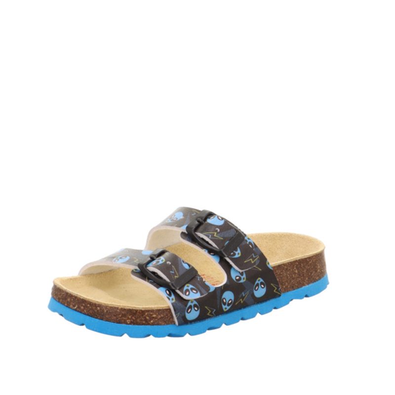 Pantoffel schwarz blau